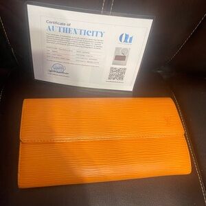 Louis Vuitton Epi Leather Vibrant Orange Wallet